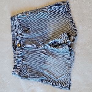 A3 Denim size 6 Blue and White Striped Shorts